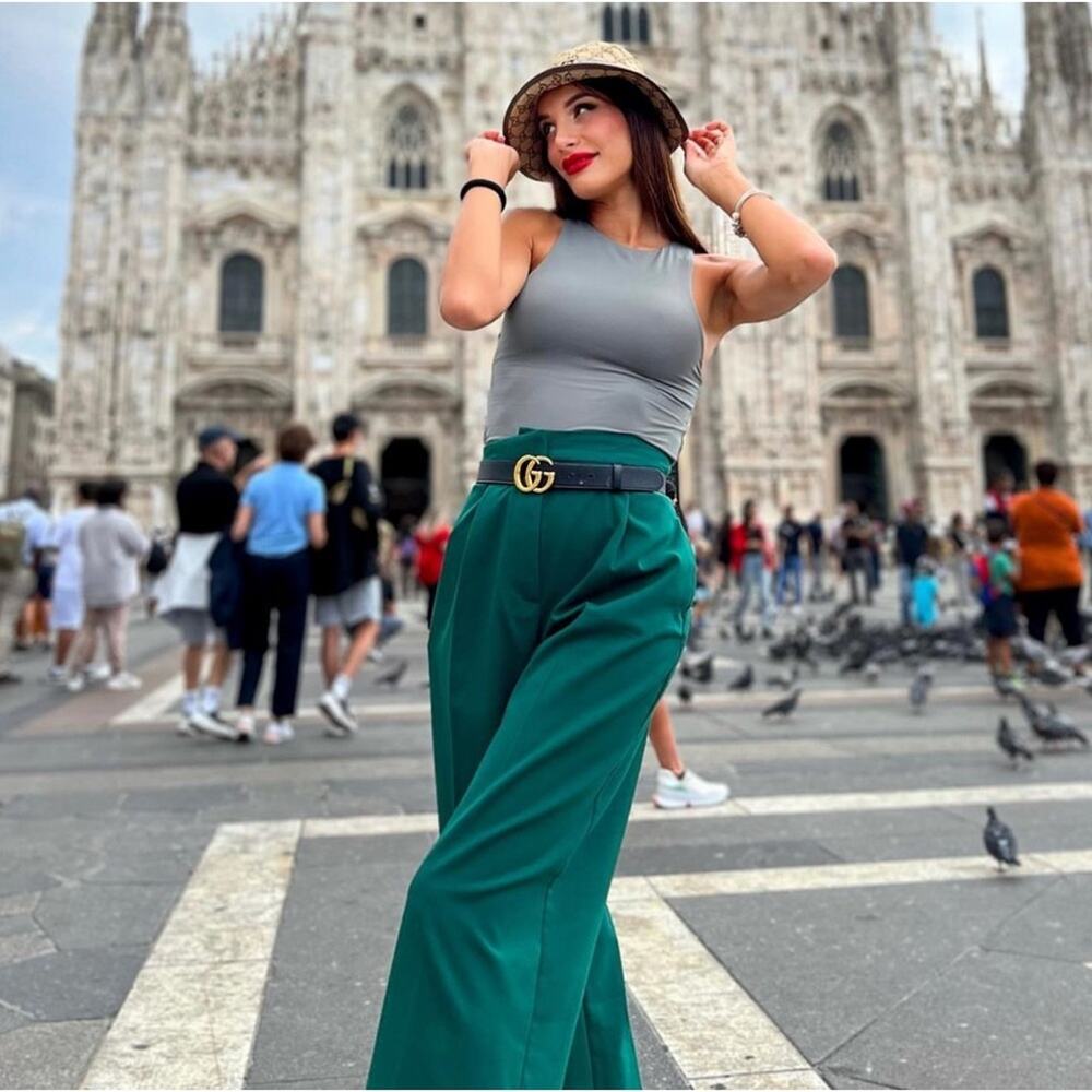 Zara Emerald Green Wide Leg Trousers